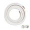 15240mm Mini Split Line Set, 9.5 & 15.9mm O.D Copper Pipes Tubing and Triple-Layer Insulation, for Mini Split Air Conditioning Refrigerant or Heating Pump Equipment & HVAC with Wrapping Strips.