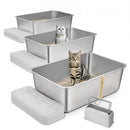 20.3 cm Deep Cat Litter Box Odor-Free Litter Box with Filtering Foot Board