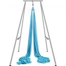 Aerial Yoga Frame & Yoga Hammock, 2950 mm Height Professional Yoga Swing Stand Comes with 12 m Length Aerial Hammock, Max 250 kg Load Capacity, Yoga Rig for Indoor Outdoor Aerial Yoga, Blue
