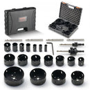 Hole Saw Kit, 18 PCS Saw Blades, 6 Drill Bits, 1 Hex Wrench, Bi Metal M42 Hole Saw Set with Carrying Case, General Purpose Size from 3/4" to 4-1/2", Ideal for Wood Board, Iron and Plastic Plate