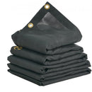 Dump Truck Mesh Tarp, 6.5x18 ft, PVC Coated Black Heavy Duty Cover with 5.5" 18oz Double Pocket, Brass Grommets, Reinforced Double Needle Stitch Webbing Fits Manual or Electric Dump Truck System
