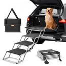 Dog Stair for Cars 4-step Folding Dog Steps Aluminum Loads up to 250 lbs, Foldable 26.8-34.8 in Adjustable Height