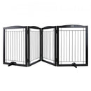 Free Standing Dog Gate 32x96.5 inch Freestanding Pet Gate Foldable Brown