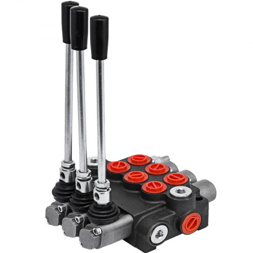 3 Spool Hydraulic Directional Control Valve Double Acting 11 GPM SAE Ports