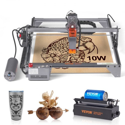 Laser Engraver, 10W Output Laser Engraving Machine, 15.7" x 15.7" Large Working Area, 10000mm/min Movement Speed, Compressed Spot with Rotary Roller, Laser Cutter for Wood, Metal, Acrylic