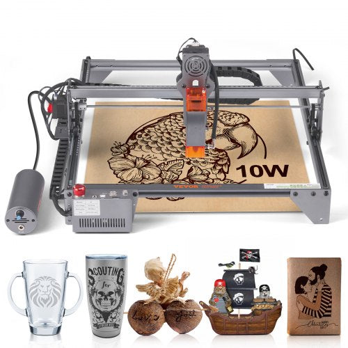 Laser Engraver, 10W Output Laser Engraving Machine, 15.7" x 15.7" Large Working Area, 10000mm/min Movement Speed, Compressed Spot with Eye Protection, Laser Cutter for Wood, Metal, Acrylic