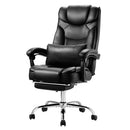 Executive Chair High Back Office Chair with Footrest Lumbar Pillow Black