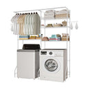 Over Washer and Dryer Storage Shelf Two Row 6 Tiers Washer Rack White