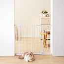 Baby Gate, 749-990 mm Extra Wide, 762 mm High, Dog Gate for Stairs Doorways and House, Easy Step Walk Thru Auto Close Child Gate Pet Security Gate with Pressure Mount Kit & Wall Mount Kit, White
