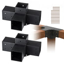 Pergola Bracket Kit 101x101mm, 2pcs 4-Way Heavy Duty Corner Bracket Woodworks DIY Post Base Kit, Easy Installation Wooden Beams for Gazebos, Patio Pergolas, Log Cabin Outdoor Pergola Hardware