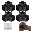 Pergola Bracket Kit 152x152mm, 4pcs 3-Way Heavy Duty Corner Bracket Woodworks DIY Post Base Kit, Easy Installation Wooden Beams for Gazebos, Patio Pergolas, Log Cabin Outdoor Pergola Hardware