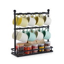 Coffee Mug Holder for Countertop 16 Hooks Cup Rack with Storage Base