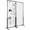 2' x 5.6' Grid Wall Panels Tower, 2 Packs Wire Gridwall Display Racks with T-Base Floorstanding, Double Side Gridwall Panels for Art Craft Shows, Retail Display with Extra Clips and Hooks
