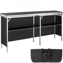 Extra Long Folding Portable Bar Table - Tradeshow Podium Table for Indoor