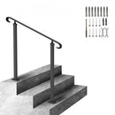 Handrails for Outdoor Steps, Fit 1-3 Steps Outdoor Stair Railing, Wrought Iron Handrail, Adjustable Front Porch Hand Rail, Black Transitional Hand railings for Concrete Steps or Wooden Stairs