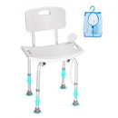 Shower Chair, Shower Seat with Back, Adjustable Height Shower Stool, Shower Chair for Inside Shower Bathtub, Non-slip Bathroom Bench Bath Chair for Elderly Disabled Handicap, 158.8 kg Capacity