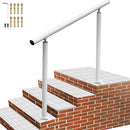 Handrail Outdoor Stairs, 4ft, 34 Inch Outdoor Handrail, Outdoor Stair Railing Adjustable from 0 to 60 Degrees Handrail for Stairs Outdoor White Aluminum Stair Railing for Garden, Office Area