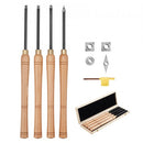 4PCS Wood Lathe Chisel Set HSS Turning Tools Storage Box Lathe Finisher