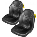 Tractor Seat High Back Mower Seat Black Vinyl Forklift Drain Hole Pair