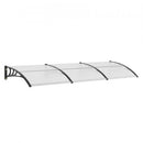 Window Door Awning Canopy, 965 x 2975mm Door Canopy Exterior, UF50+ PC Sunshade Sheet Awnings, Outdoor Patio Awning Sun Shade, Transparent, Waterproof, for Sun Shutter, UV, Rain, Snow Protection