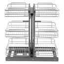 3 Tier Blind Corner Pull Out Organizer Chrome Kitchen Cabinet Basket