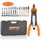 Rivet Nut Tool, 16” Rivnut Tool Kit with 13PCS Metric and SAE Mandrels, 186PCS Rivet Nuts, M3, M4, 10-24, M5, M6, 1/4-20, 8-32, 5/16-18, M8, 3/8-16, M10, M12, 1/2-13, Semi-auto Retraction