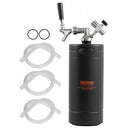 Beer Growler Tap System, 4L Mini Keg, 304 Stainless Steel Pressurized Beer Growler, Keg Growler with Pressure Display, CO2 Regulator Faucet, Leak-Proof Ring For Draft, Homebrew, Craft Beer