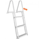Dock Ladder, Removable 3 Steps, 159 kg Load Capacity, Aluminum Alloy Pontoon Boat Ladder with 101.6 mm Wide Step & Nonslip Rubber Mat, Easy to Install for Ship/Lake/Pool/Marine Boarding