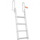 Aluminum Dock Ladder Flip-Up Boat Dock Ladder 4 Steps with 159 kg Load