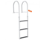 Dock Ladder, Removable 3 Steps, 227 kg Load Capacity, Aluminum Alloy Pontoon Boat Ladder with 7.9 cm Wide Step & Nonslip Rubber Mat, Easy to Install for Ship/Lake/Pool/Marine Boarding