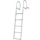 Dock Ladder, Removable 5 Steps, 227 kgs Load Capacity, Aluminum Alloy Pontoon Boat Ladder with 3.1'' Wide Step & Nonslip Rubber Mat, Easy to Install for Ship/Lake/Pool/Marine Boarding