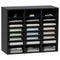 Wood Literature Organizer Adjustable File Sorter 24 Compartments Black