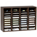 Wood Literature Organizer Adjustable File Sorter 36 Compartments Brown
