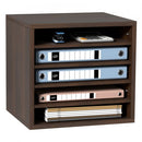 Wood Literature Organizer Adjustable File Sorter 5 Compartments Brown