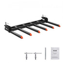 Clamp on Debris Forks to 1500 mm Bucket, 2000 kg Capacity Heavy Duty Clamp on Pallet Forks Bucket, Fit for Loader Bucket Skidsteer Tractor to Clean up Fallen Limbs Debris or Yard Wwaste