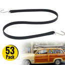 Rubber Bungee Cords, 53 Pack 78.74cm Long, Weatherproof EPDM Rubber Tie Down Straps with Crimped S Hooks, Heavy Duty Outdoor Tarp Straps for Securing Flatbed Trailers, Canvases, Cargo, and More