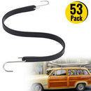 Rubber Bungee Cords, 53 Pack55.34cmLong, Weatherproof Natural Rubber Tie Down Straps with Crimped S Hooks, Heavy Duty Outdoor Tarp Straps for Securing Flatbed Trailers, Canvases, Cargo, and More