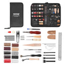 Leather Working Tools Kit, 38 PCS Leather Craft Tools with Portable Canvas Storage Bag, Engraving Punching Sewing Stamping Cutting Tools, Ideal for Beginners DIY Enthusiasts and Professionals