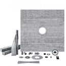 Shower Curb Kit, 1828x1828mm Shower Pan Kit with 50.8mm PVC Central Flange, 101.6mm Stainless Steel Grate, Waterproof Shower Curb & Membrane & Strip, Shower Pan Slope Sticks Fit for Bathroom