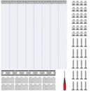 Strip Curtain, 213.4 cm Height x 122 cm Width, 2 mm Thickness, 8PCS Clear PVC Strip Door Curtain, Freezer Curtain, Plastic Door Strips for Walk in Freezers, Cooler, Warehouse, with 50% Overlap