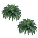 2Pcs Artificial Boston Ferns Plastic Fern 50 Branches Indoor Outdoor Decor