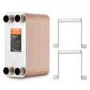 Heat Exchanger, 5"x 12" 80 Plates Brazed Plate Heat Exchanger, Copper/316L Stainless Steel Water To Water Heat Exchanger For Floor Heating, Water Heating, Snow Melting, Beer Cooling