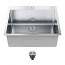 Kitchen Sink, 304 Stainless Steel Drop-In Sinks, Top Mount Single Bowl Basin with Accessories(Pack of 2), Household Dishwasher Sinks for Workstation, RV, Prep Kitchen, and Bar Sink, 25 inch
