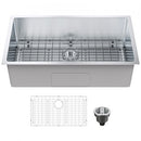 Kitchen Sink, 304 Stainless Steel Drop-In Sinks, Undermount Single Bowl Basin with Accessories(Pack of 3), Household Dishwasher Sinks for Workstation, RV, Prep Kitchen, and Bar Sink, 32 inch