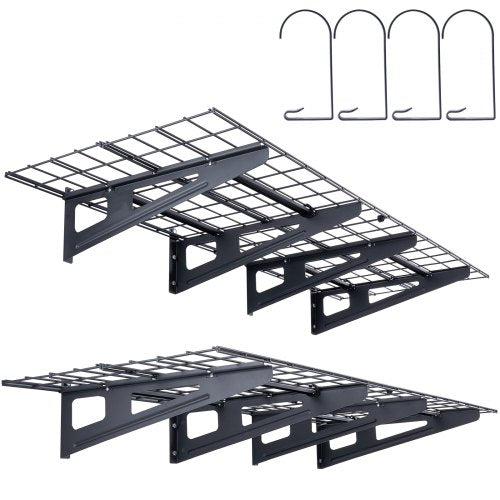 Garage Storage Shelving, 2 Pack, 183 x 61 cm Heavy Duty Garage Shelves Wall Mounted, 454 kg Load Capacity(Total) Garage Storage Rack Floating Shelves, Suitable for Shop, Shed, Garage Storage