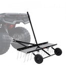 Tow Behind Dethatcher, 1.2m Tow Dethatcher with 24 Spring Steel Tines, Lawn Dethatcher Rake for ATV or Mower, Tow Behind Lawn Rake with Lift Handle for Garden Farm Grass