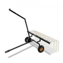 Tow Behind Dethatcher, 1.5m Tow Dethatcher with 24 Steel Tines, Lawn Dethatcher Rake for ATV or Mower, Tow Behind Lawn Rake with Lift Handle for Leaves, Pine Needles, and Grass
