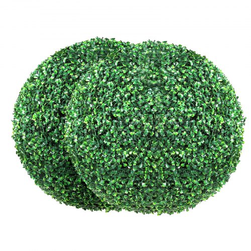 Artificial Topiaries Boxwood Trees, 24” Tall (2 Pieces), Ball-Shape Faux Topiaries Plant, All-year Green Feaux Plant Decorative Balls for Backyard, Balcony,Garden, Wedding and Home Décor