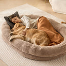 Human Dog Bed 1825x1220x254 mm Human Size Dog Bed Washable Faux Rabbit Fur