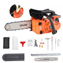 25 cc Gas Chainsaw, 305 mm Gas Powered Chainsaw, 0.75 kW Power Chain Saw with Non-Slip Handle, Gas-Powered Chainsaws with Dual Fuel Tanks, For Wood Cutting, Tree Trimming, and Land Clearing